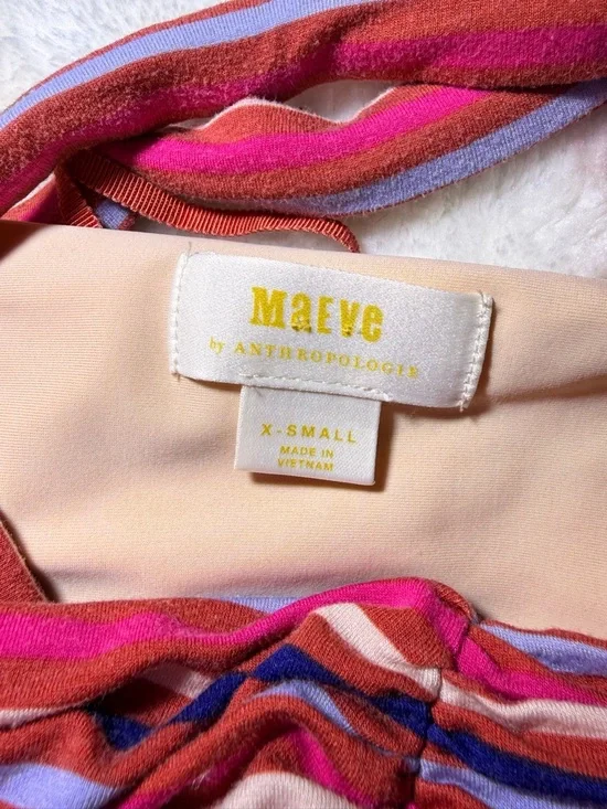 Anthropologie Maeve Gabriela ruffled maxi dress sleeveless striped sz XS - Picture 7 of 10